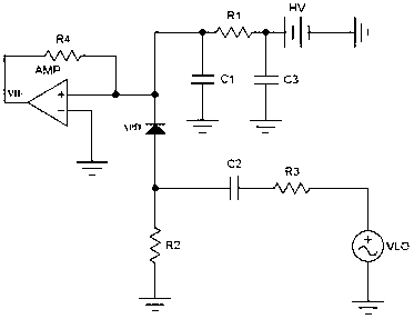 A device for improving the gain of continuous wave signal low-light detection amplifier circuit