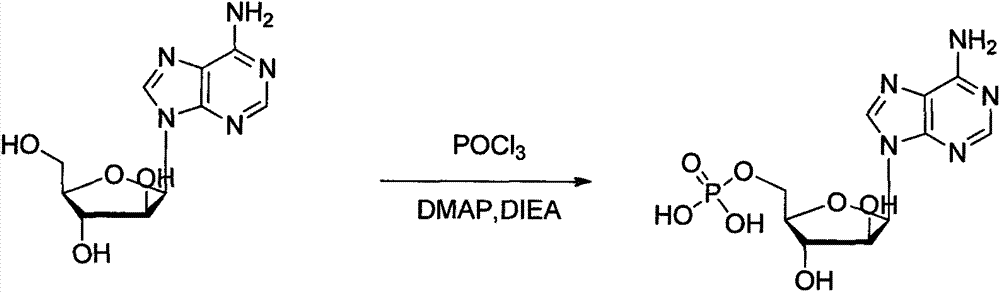 Phosphorylation method for preparing vidarabine monophosphate