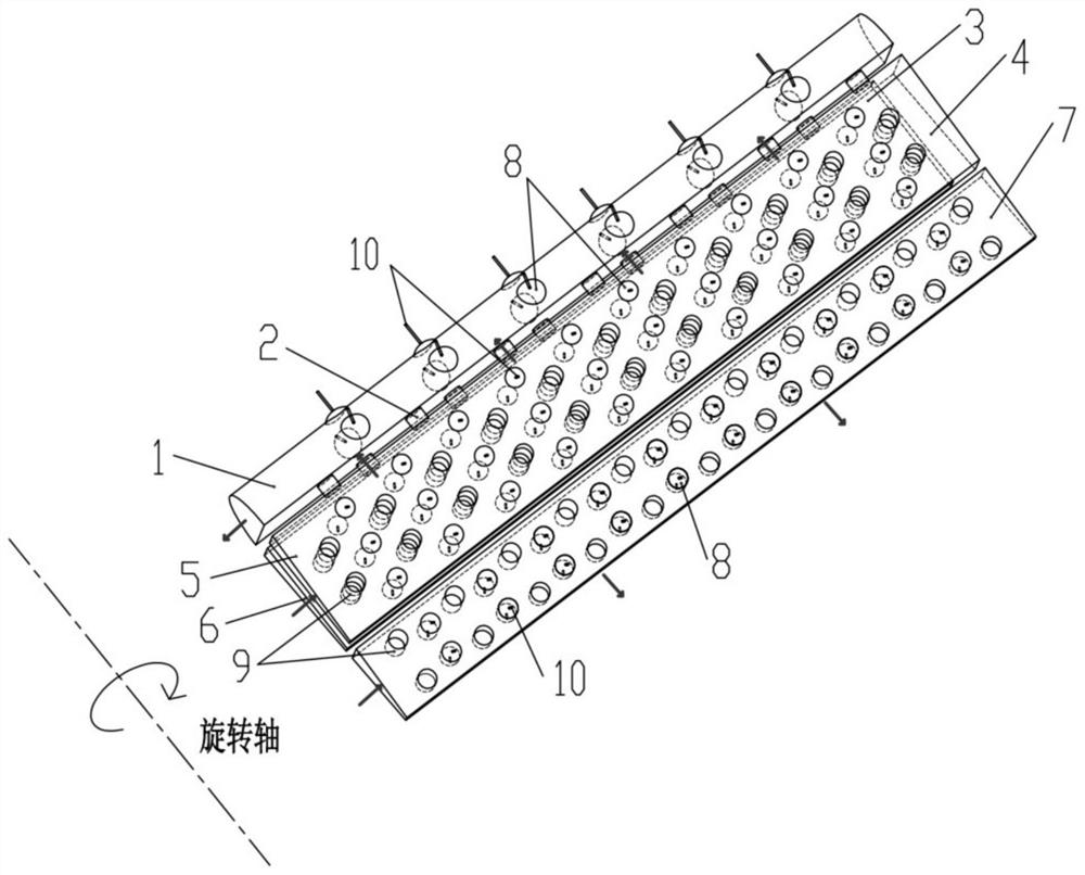 Turbine moving blade internal composite cooling structure