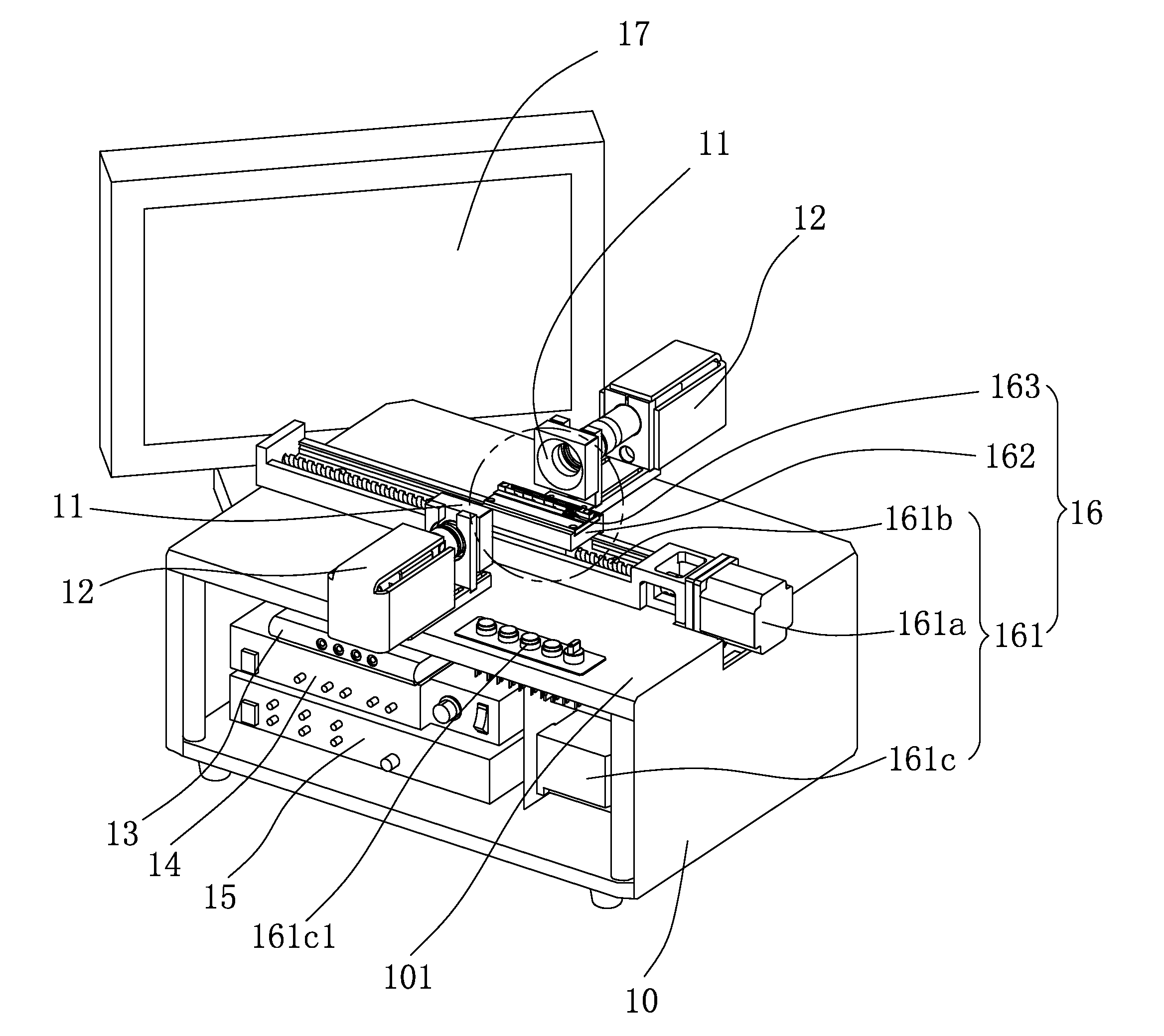 Coplanarity-testing machine