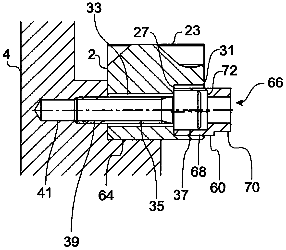 Fastening system with eccentric