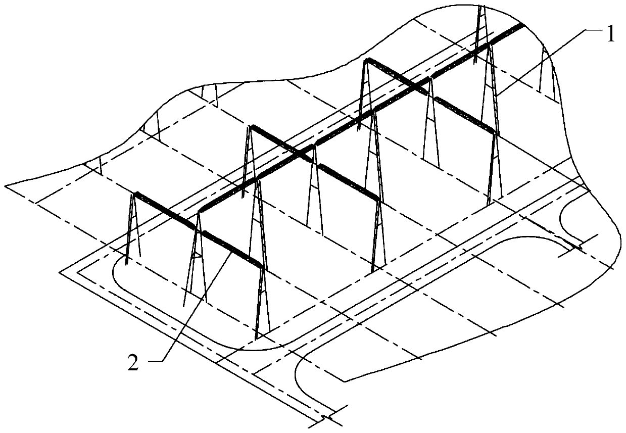 220kV framework structure suitable for large slope site