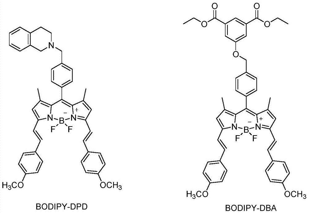 A kind of near-red light dye and preparation method thereof