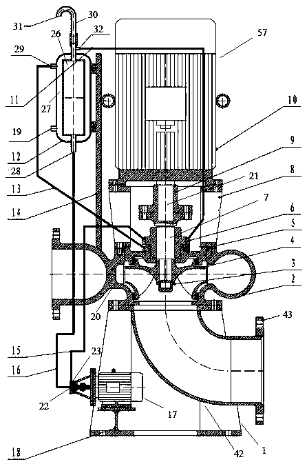 A non-leakage and anti-clogging oil-cooled circulating high-efficiency synchronous intelligent self-priming pump