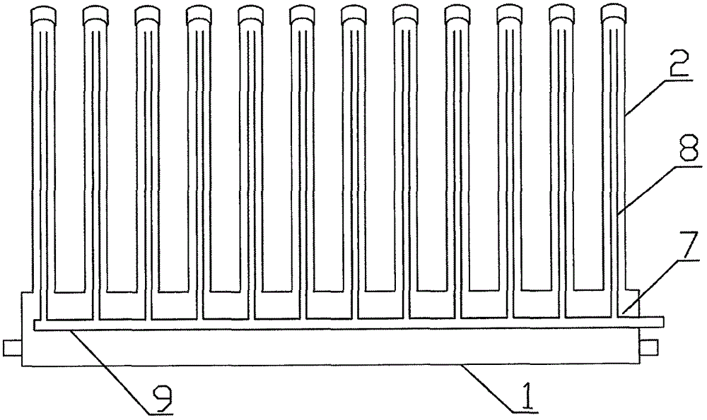 Solar heater used with vacuum heating pipes inverted