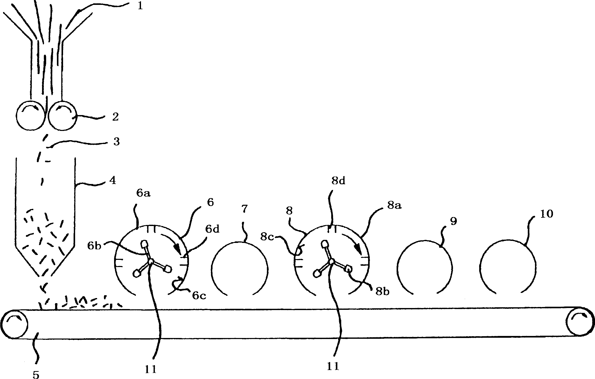 Device and method for defibrating bast fibre plants