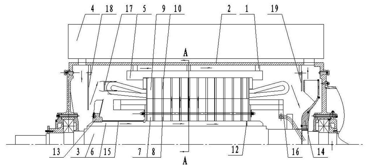 Air-to-air cooling double-fed asynchronous wind driven generator