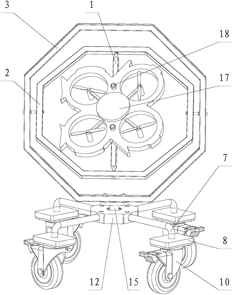 Three-axle turntable capable of moving in all directions