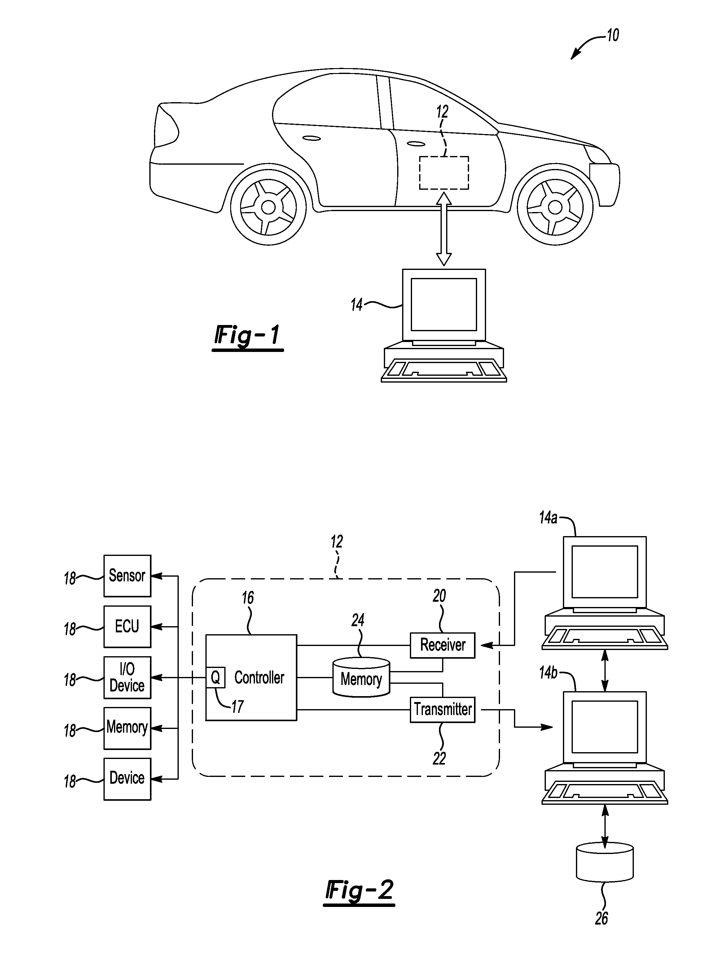 System and method for managing a vehicle component using temporary on-board data storage