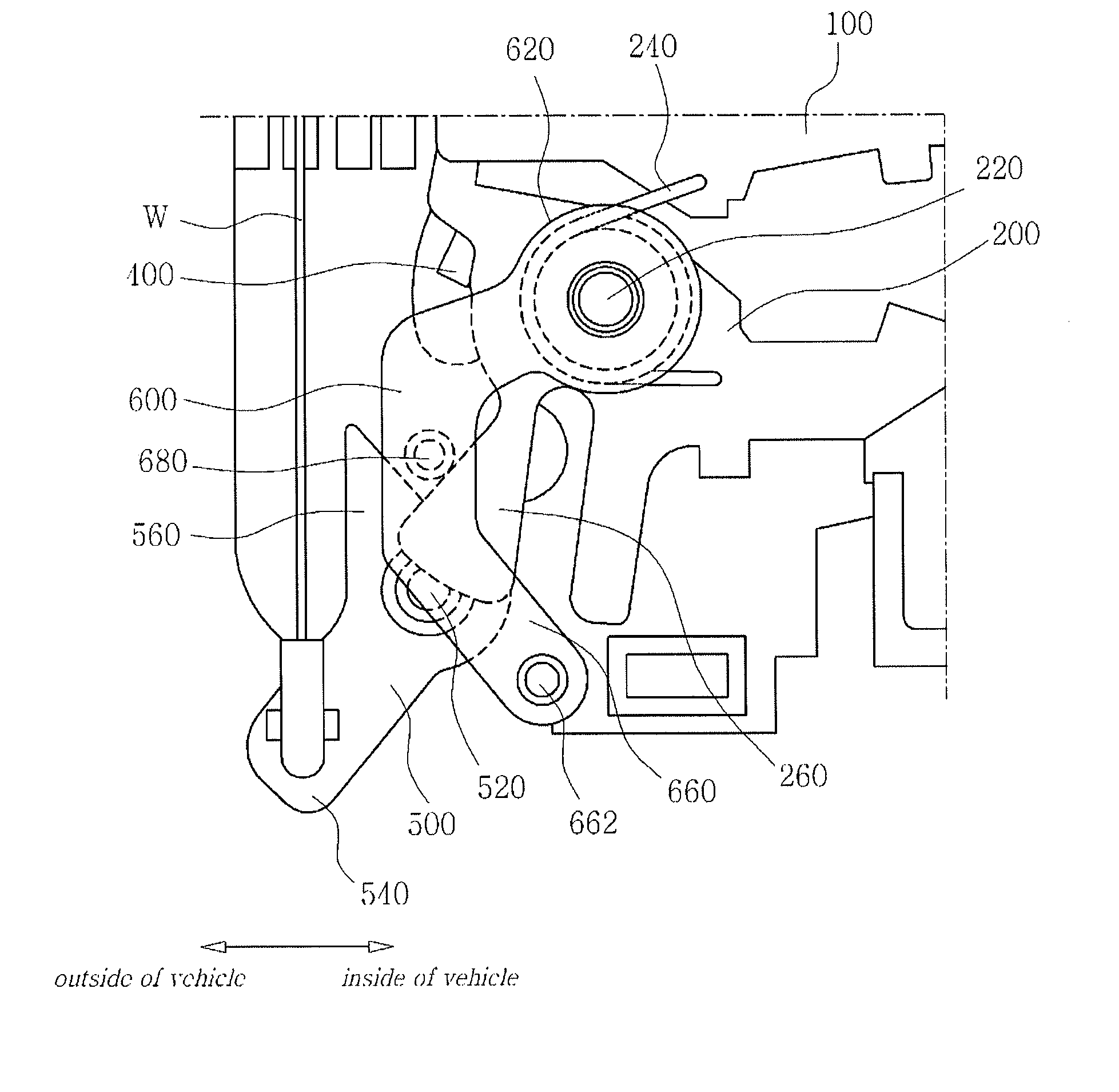 Door latch apparatus for vehicle