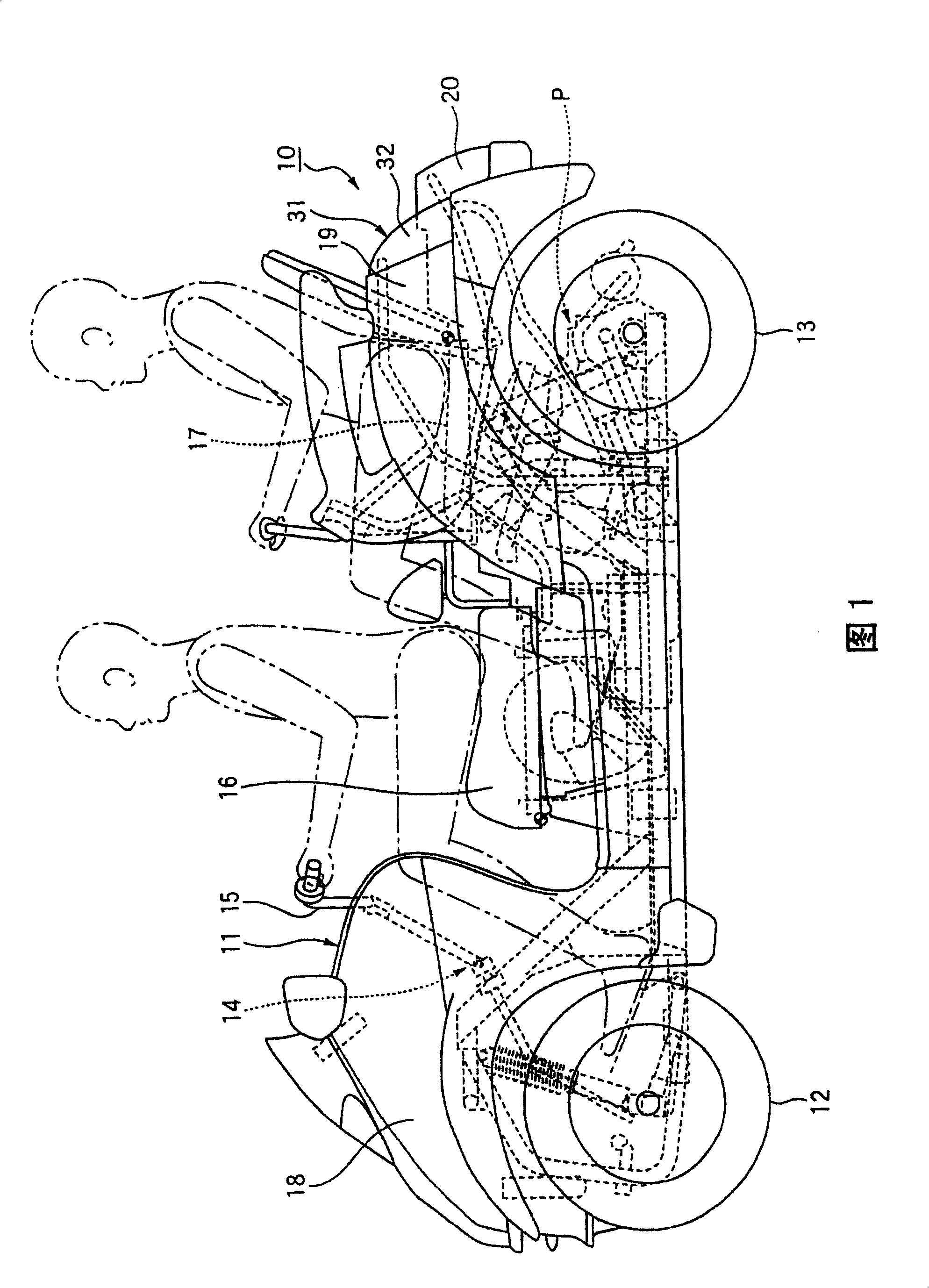 Installation structure of lighting device for vehicle