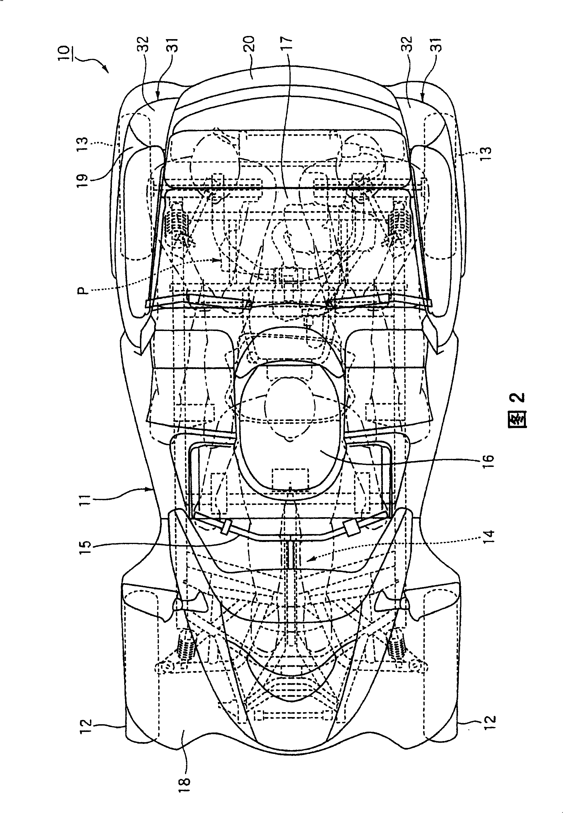 Installation structure of lighting device for vehicle