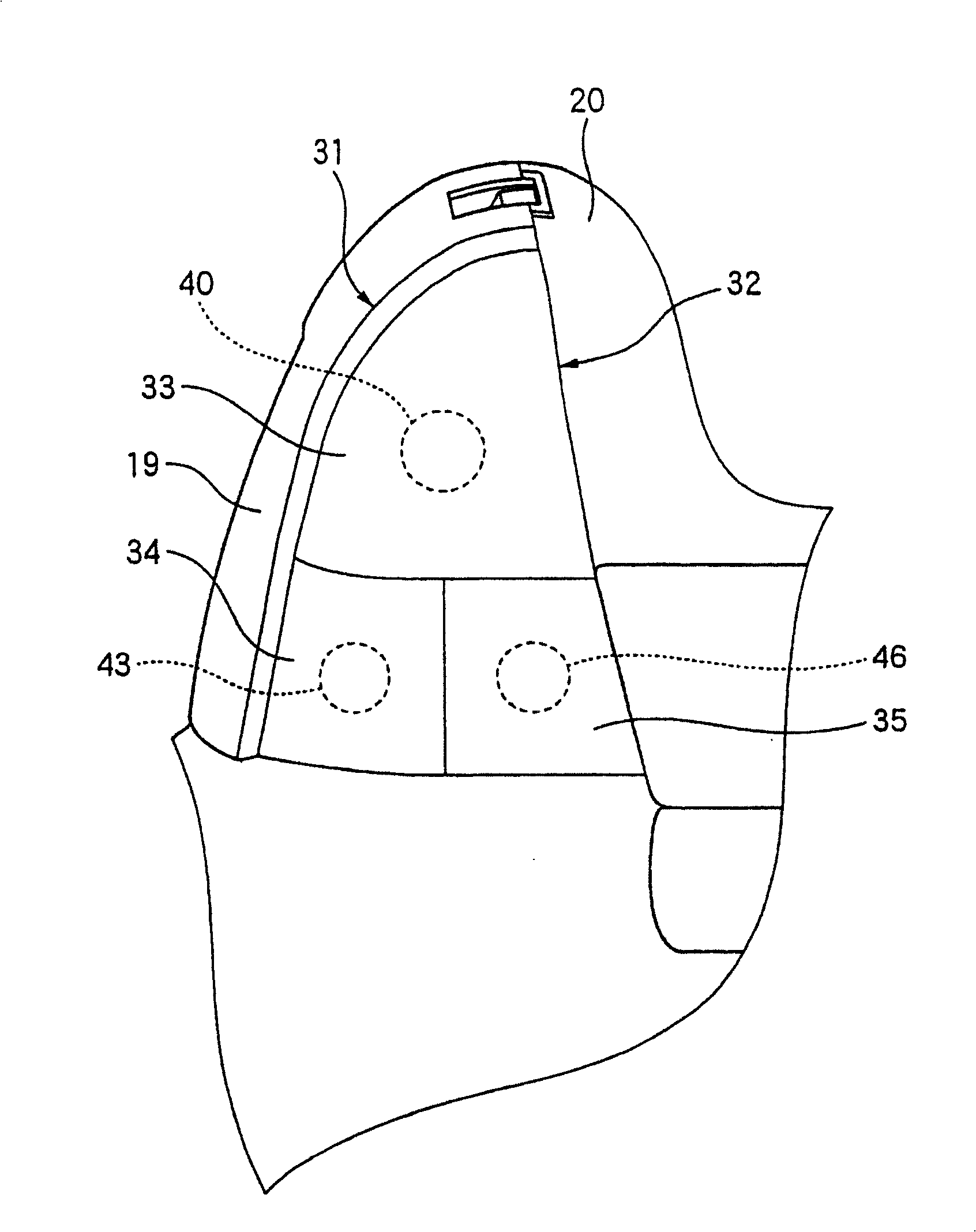 Installation structure of lighting device for vehicle