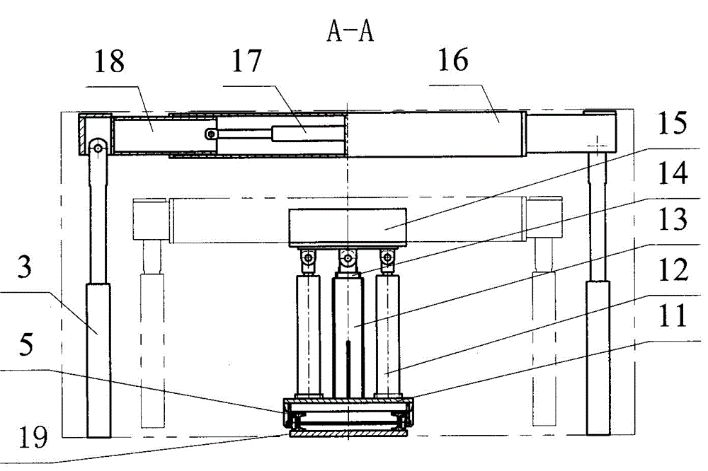 Auxiliary bracket moving device of circular self-moving advance support