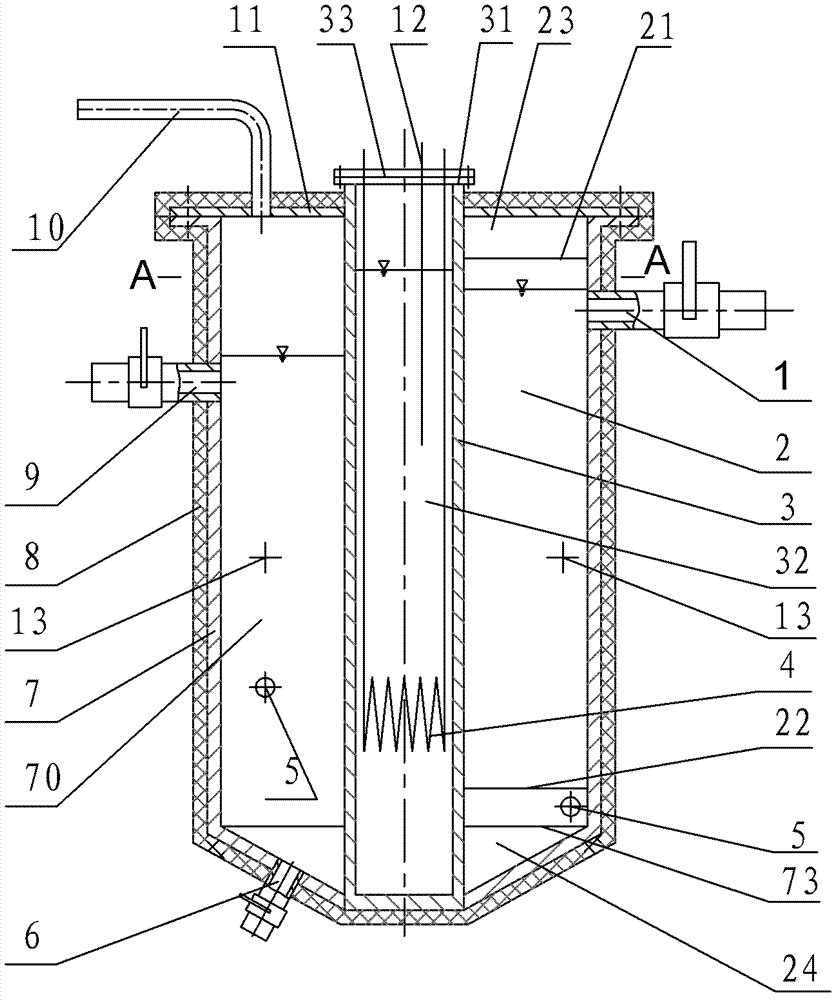 Double-chamber plug-flow type biogas anaerobic reactor