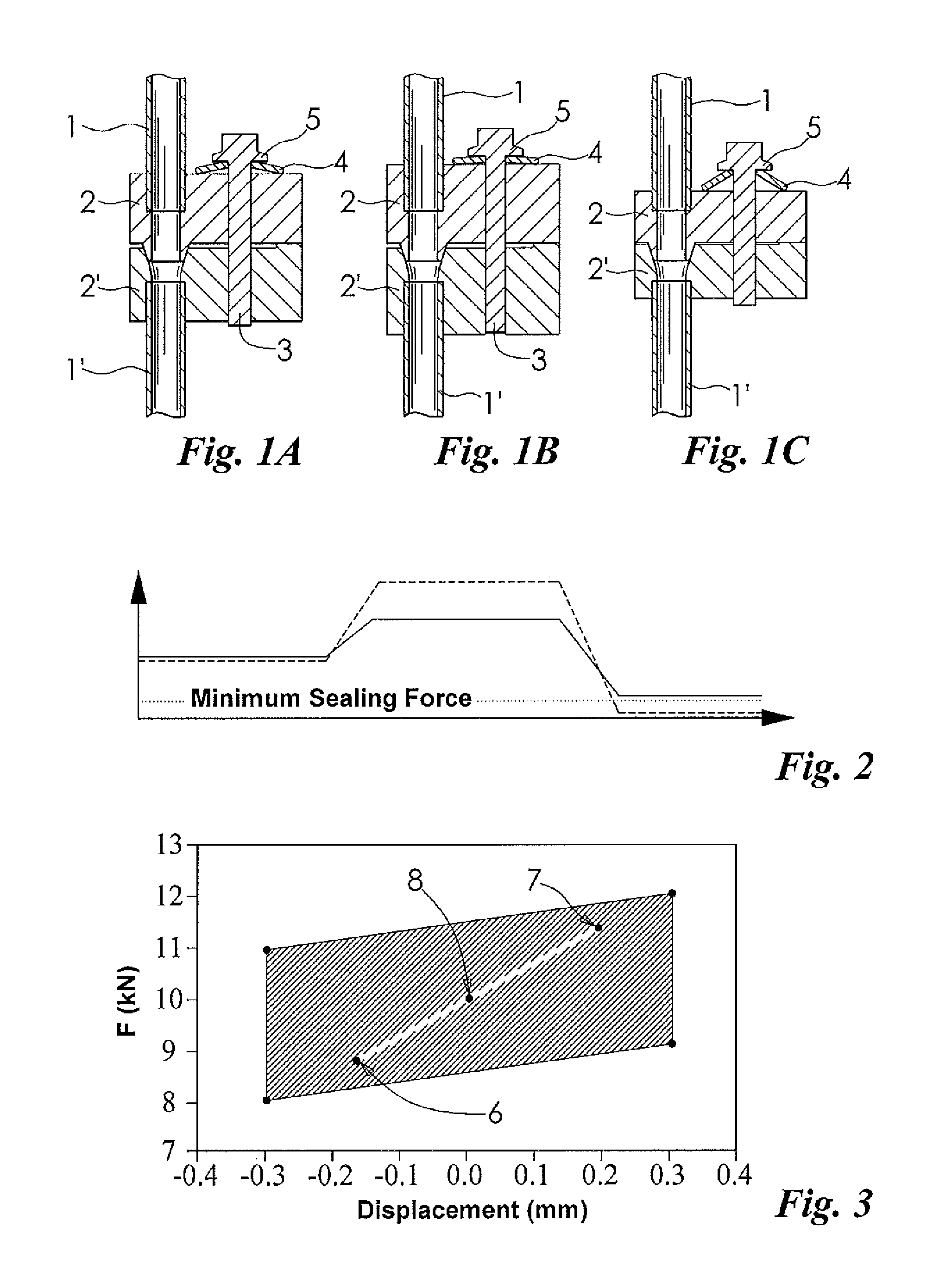 Axially sealing system for connecting fluid-passed conduits