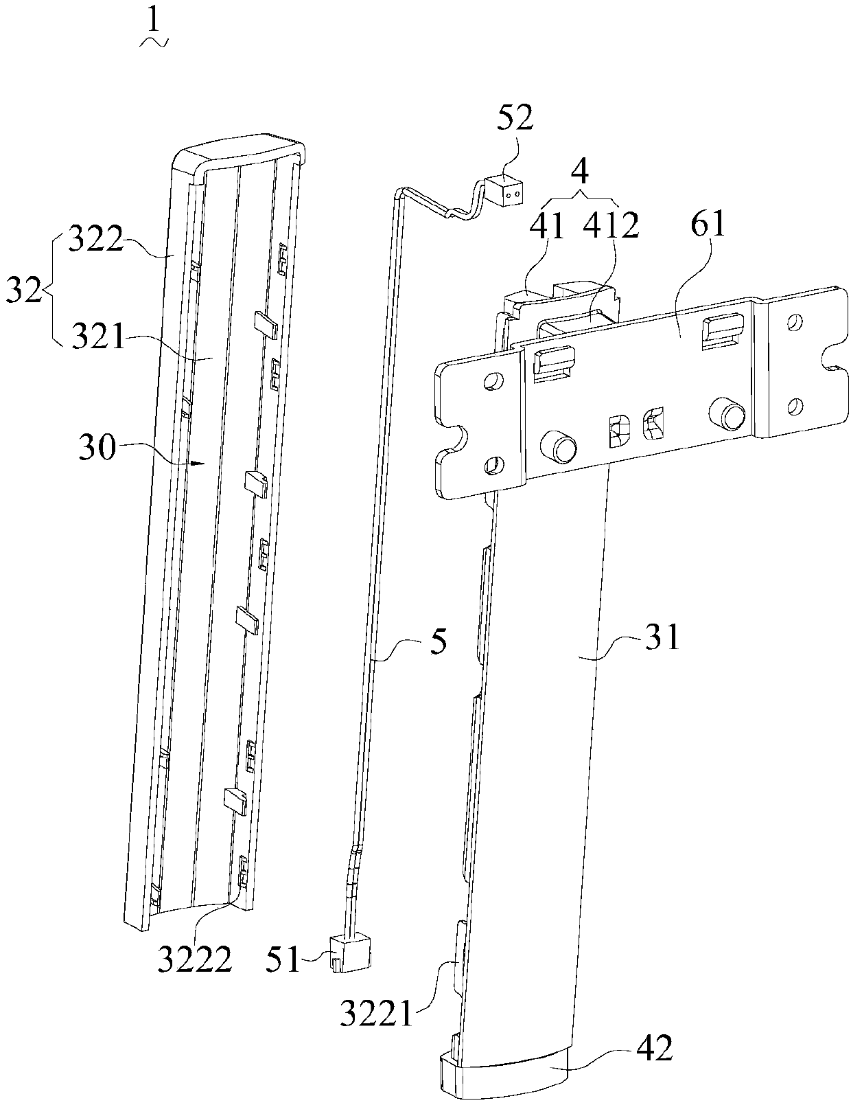 Detachable support assembly and display