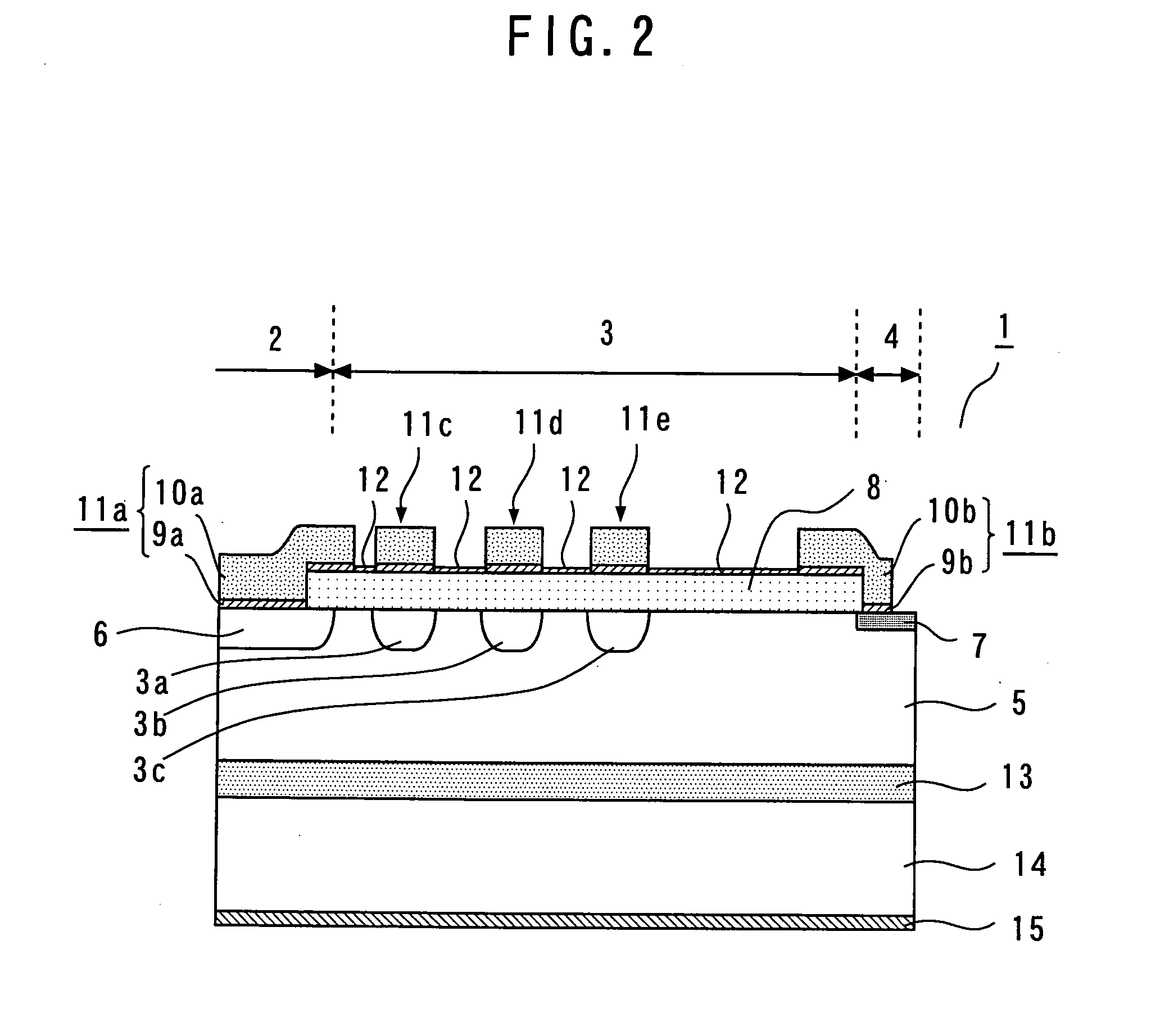 Semiconductor device having an improved structure for high withstand voltage