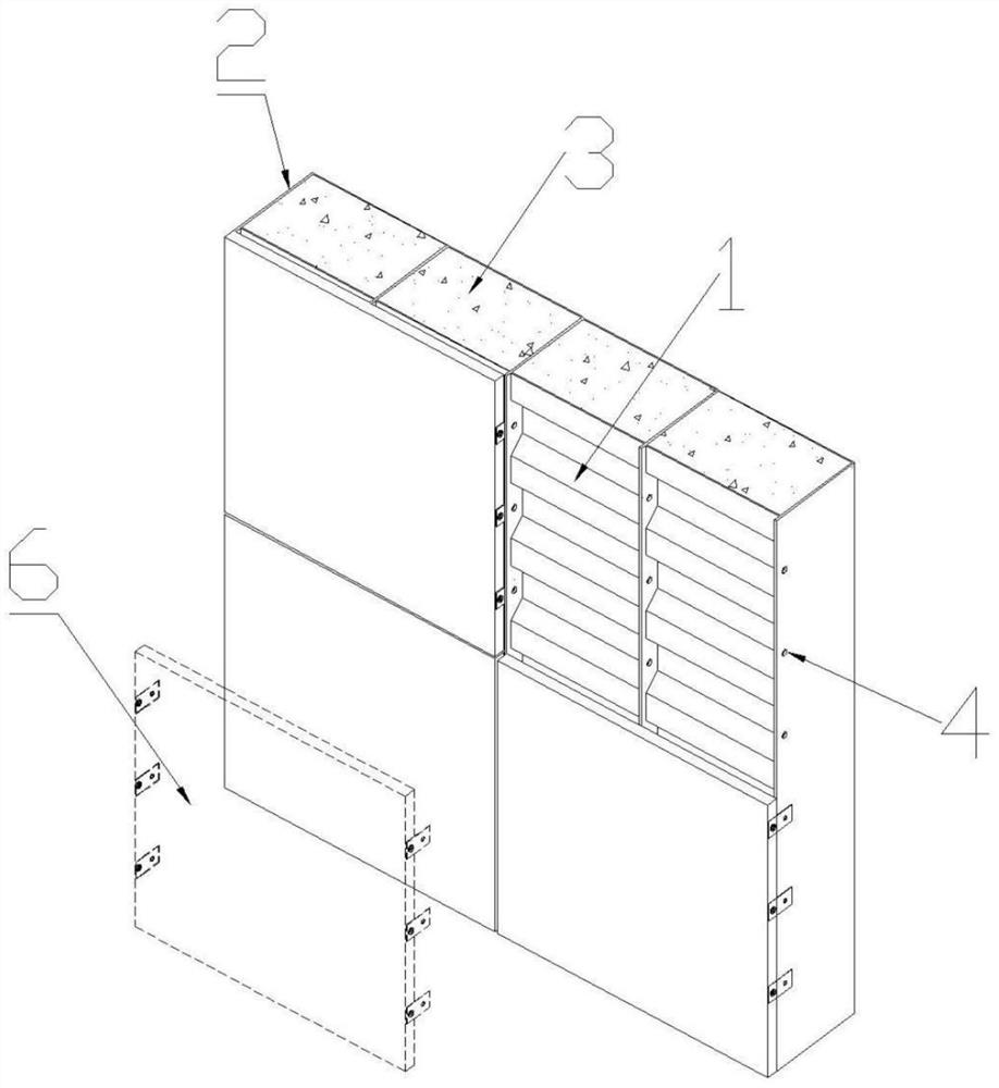 Steel-concrete composite wall with alternately arranged corrugated steel plates and flat steel plates