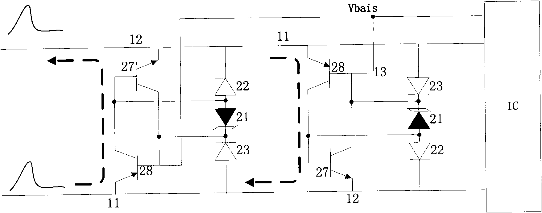 Programmable TVS apparatus with low capacitance and low voltage