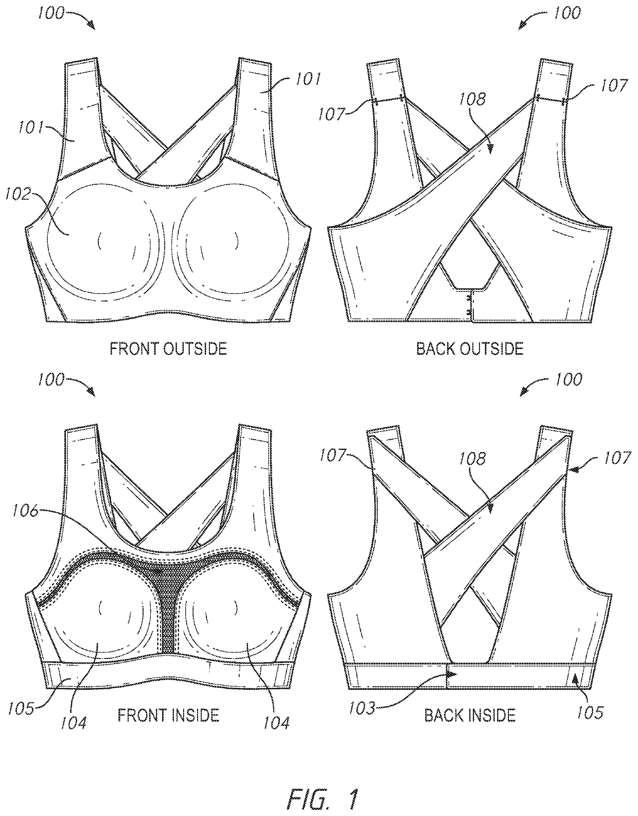 Pressure-distributing undergarment with fastening system