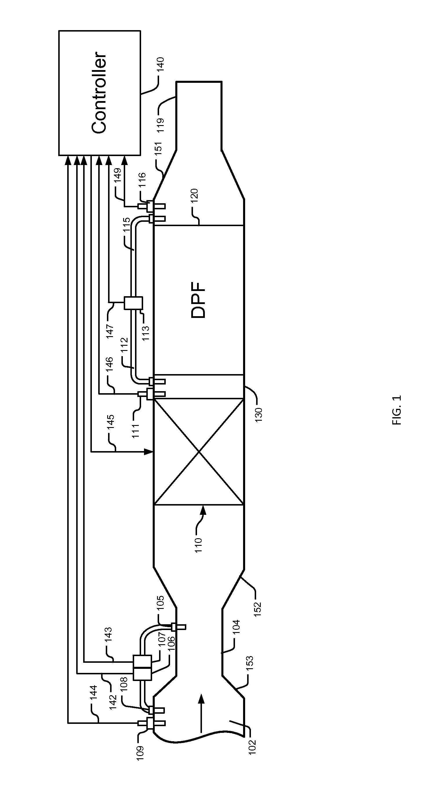Dpf system with venturi exhaust passage devices