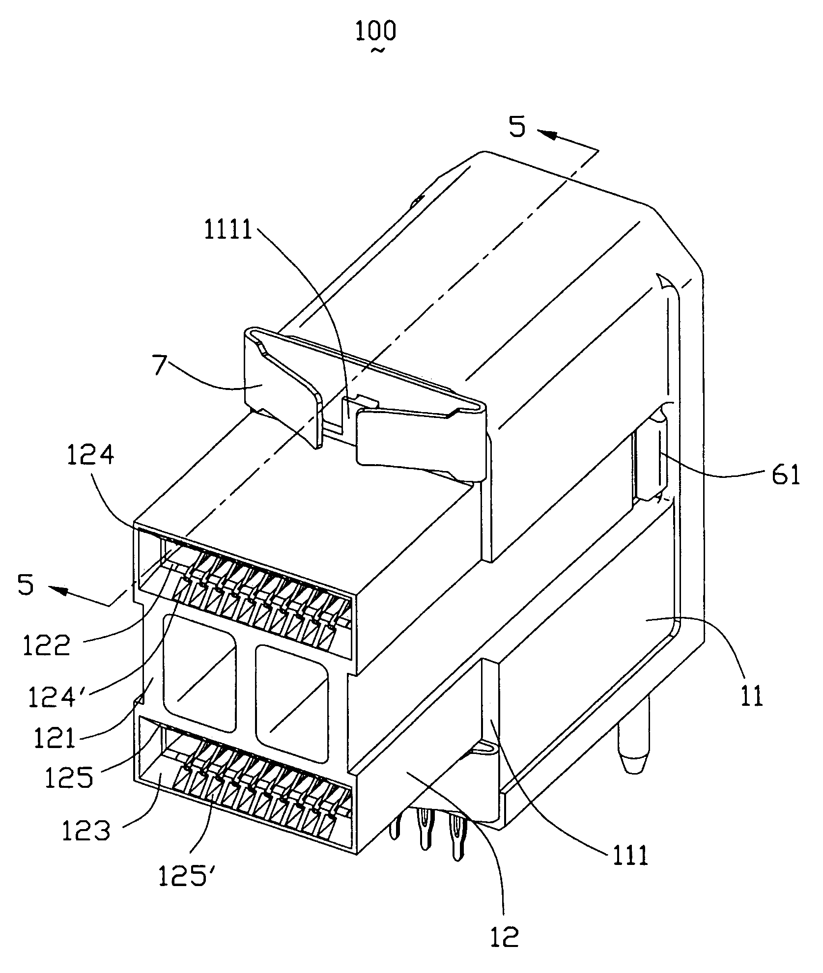 Pluggable connector with a high density structure