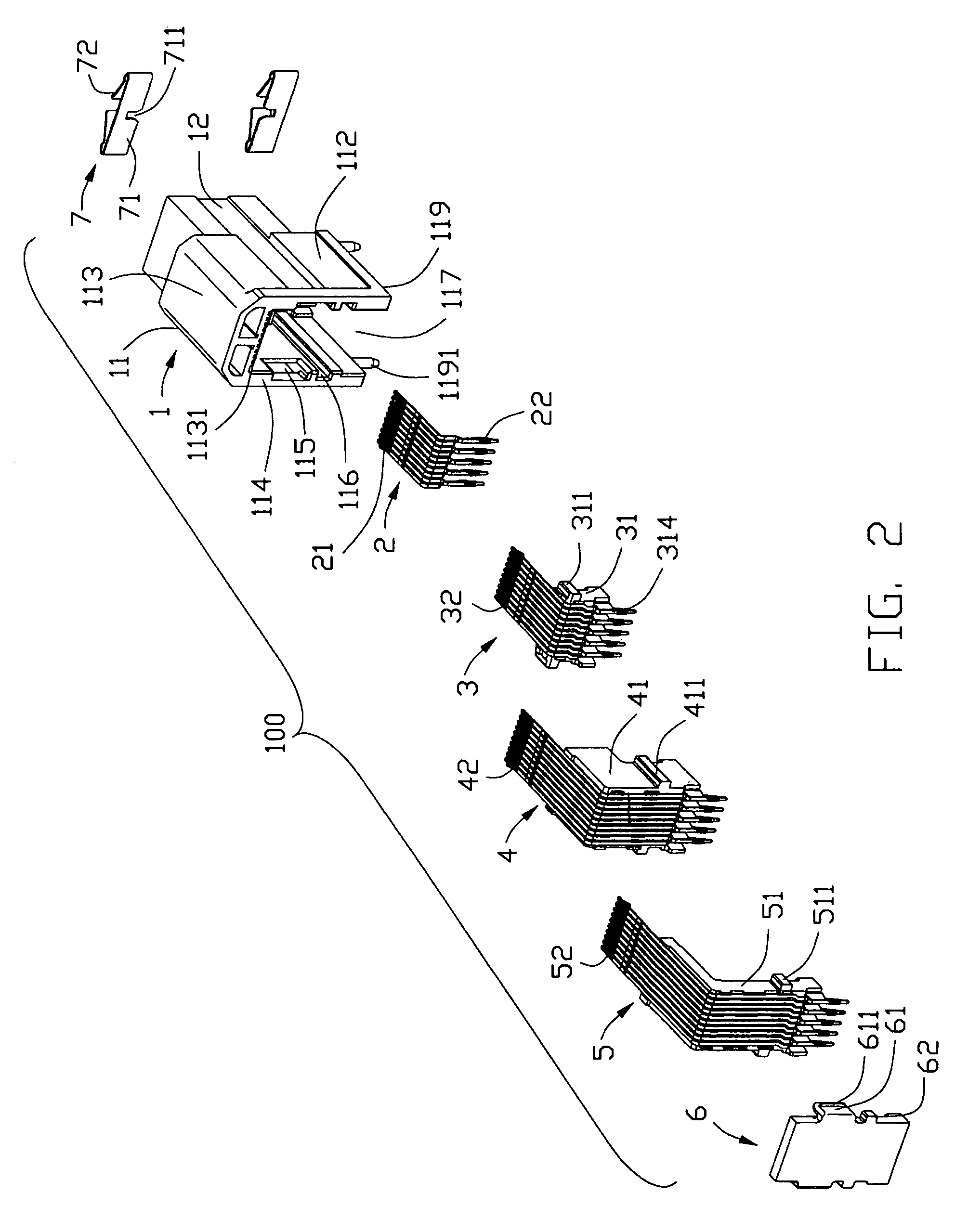 Pluggable connector with a high density structure