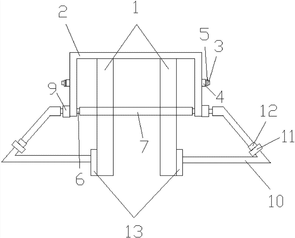 Wall template split bolt construction device and construction method