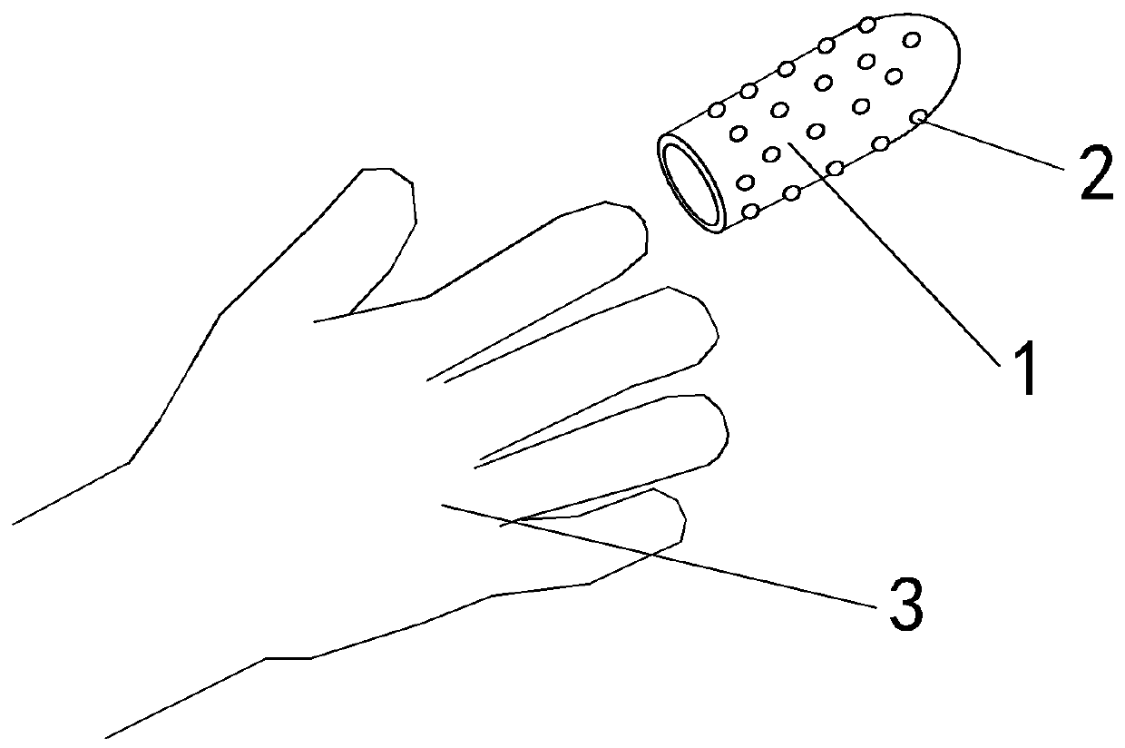 Tooth grinding rod capable of being sleeved on finger