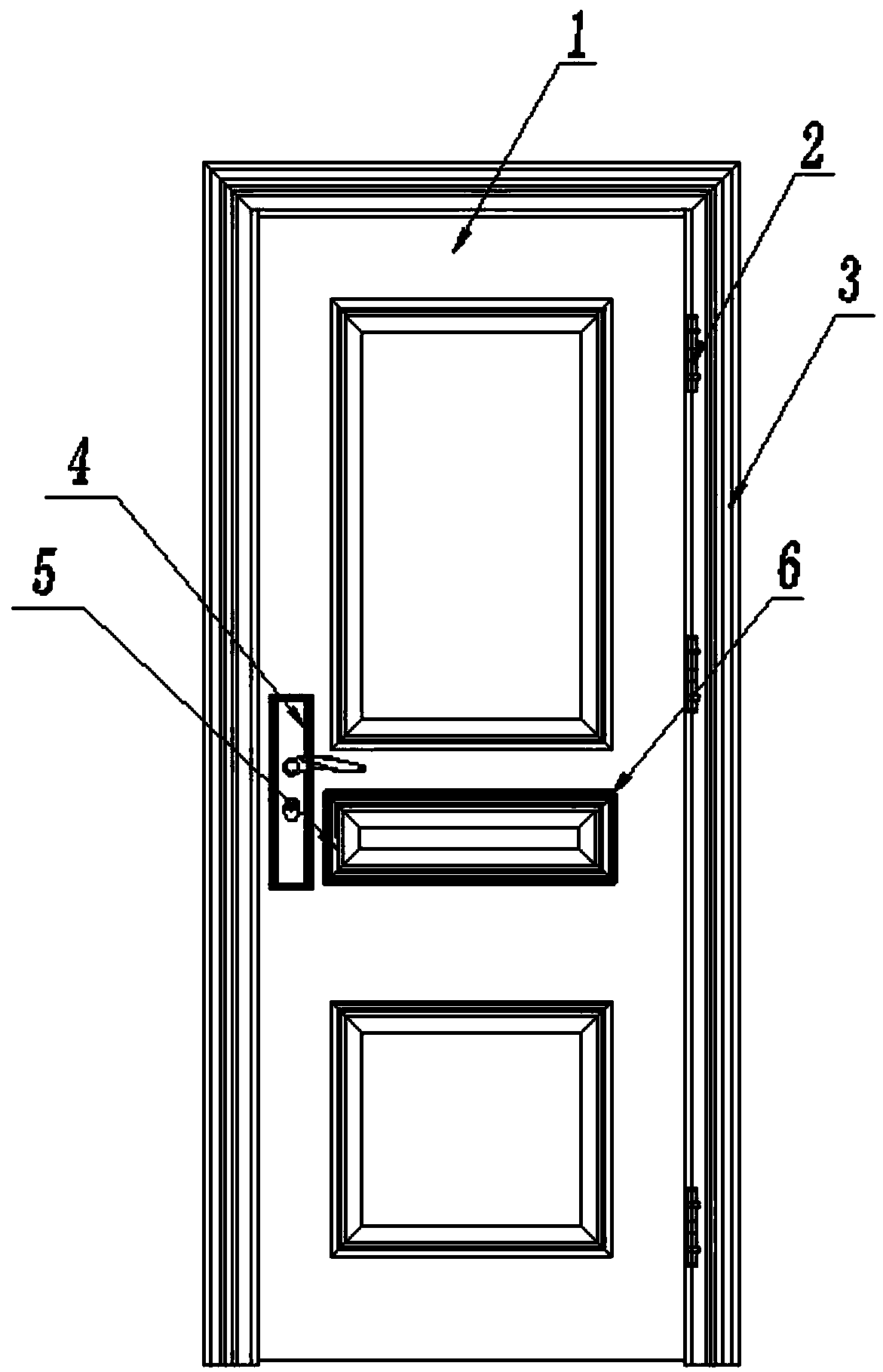 Single-open steel wood armored door facilitating escaping