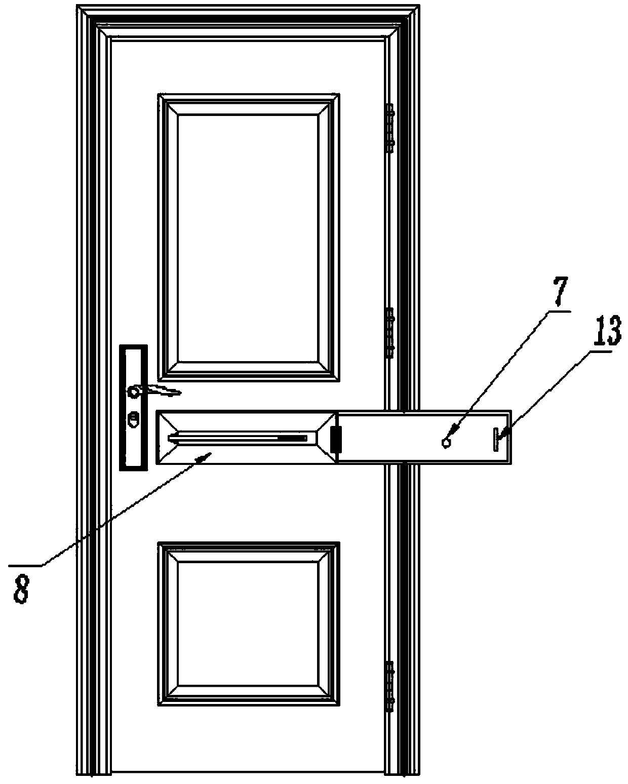 Single-open steel wood armored door facilitating escaping