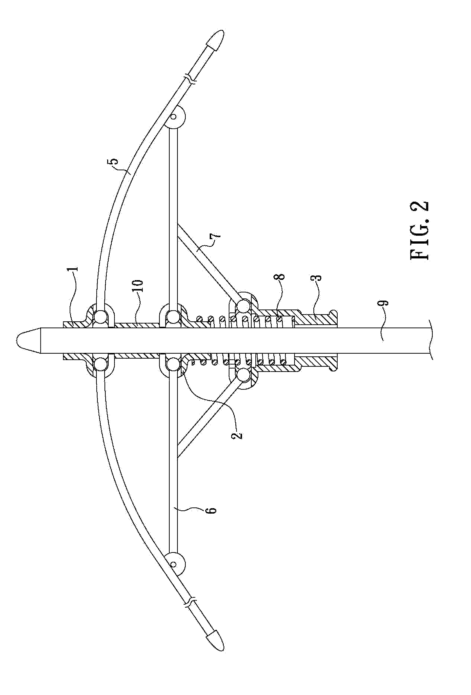 Umbrella structure having at least one mushroom-shaped hub for enabling rapid assembly of main rod and supporting members