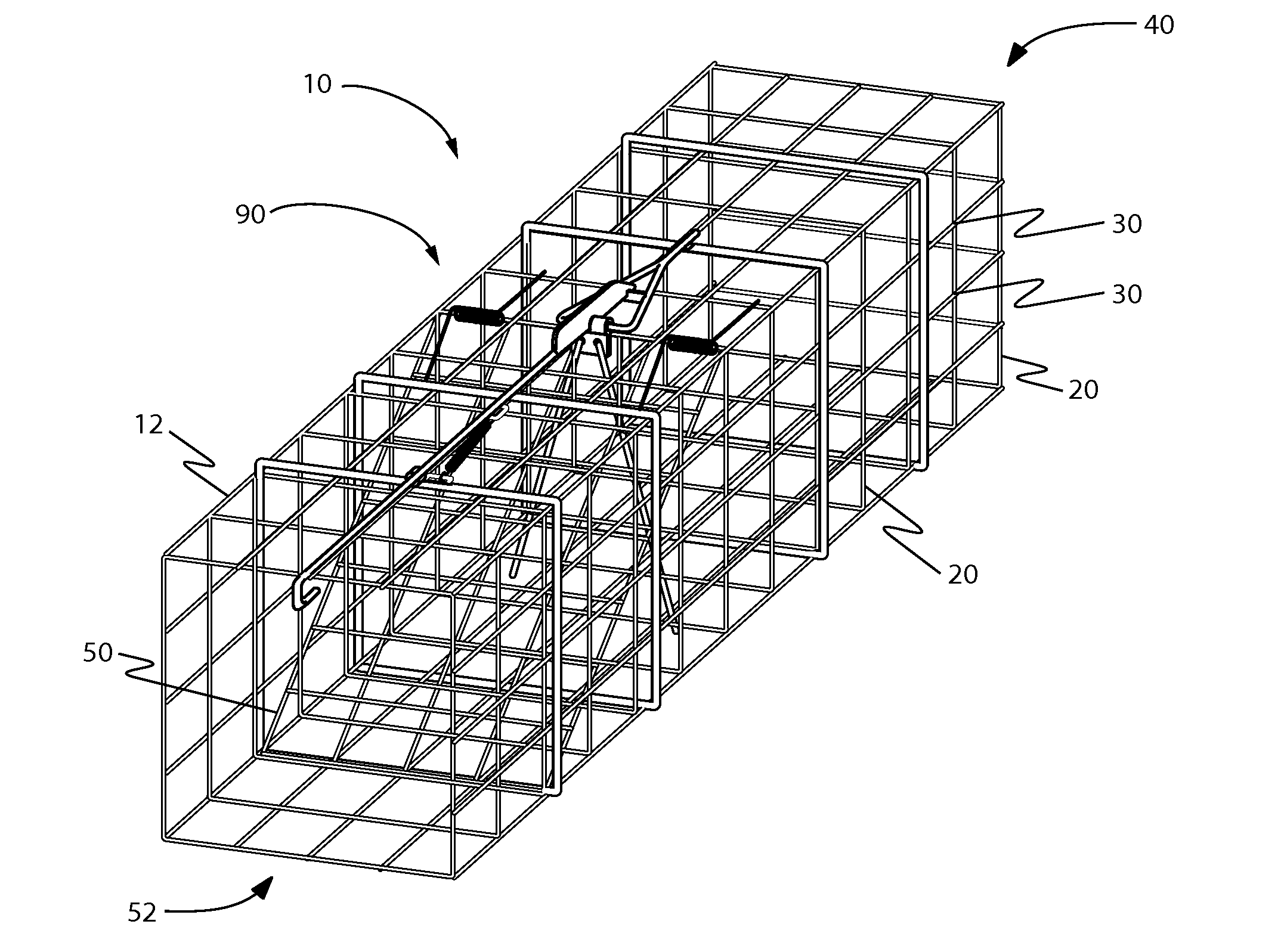 Powered trigger system for cage-type animal traps