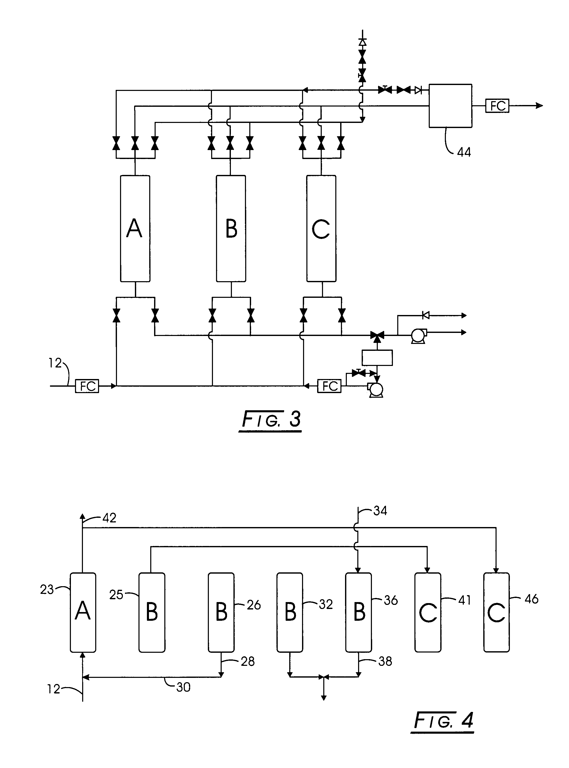 Multi-stage adsorption system for gas mixture separation