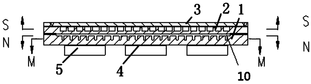 Liquid cooing plate provided with channels