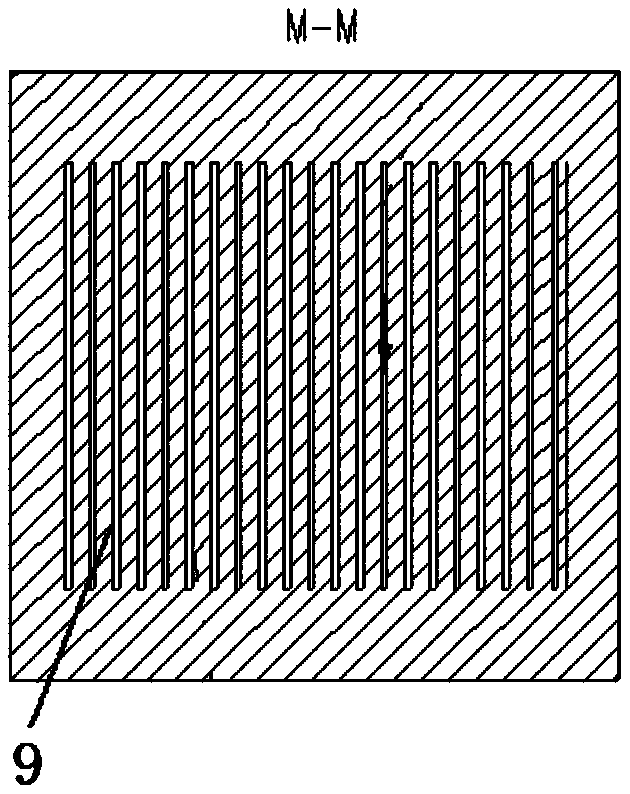 Liquid cooing plate provided with channels