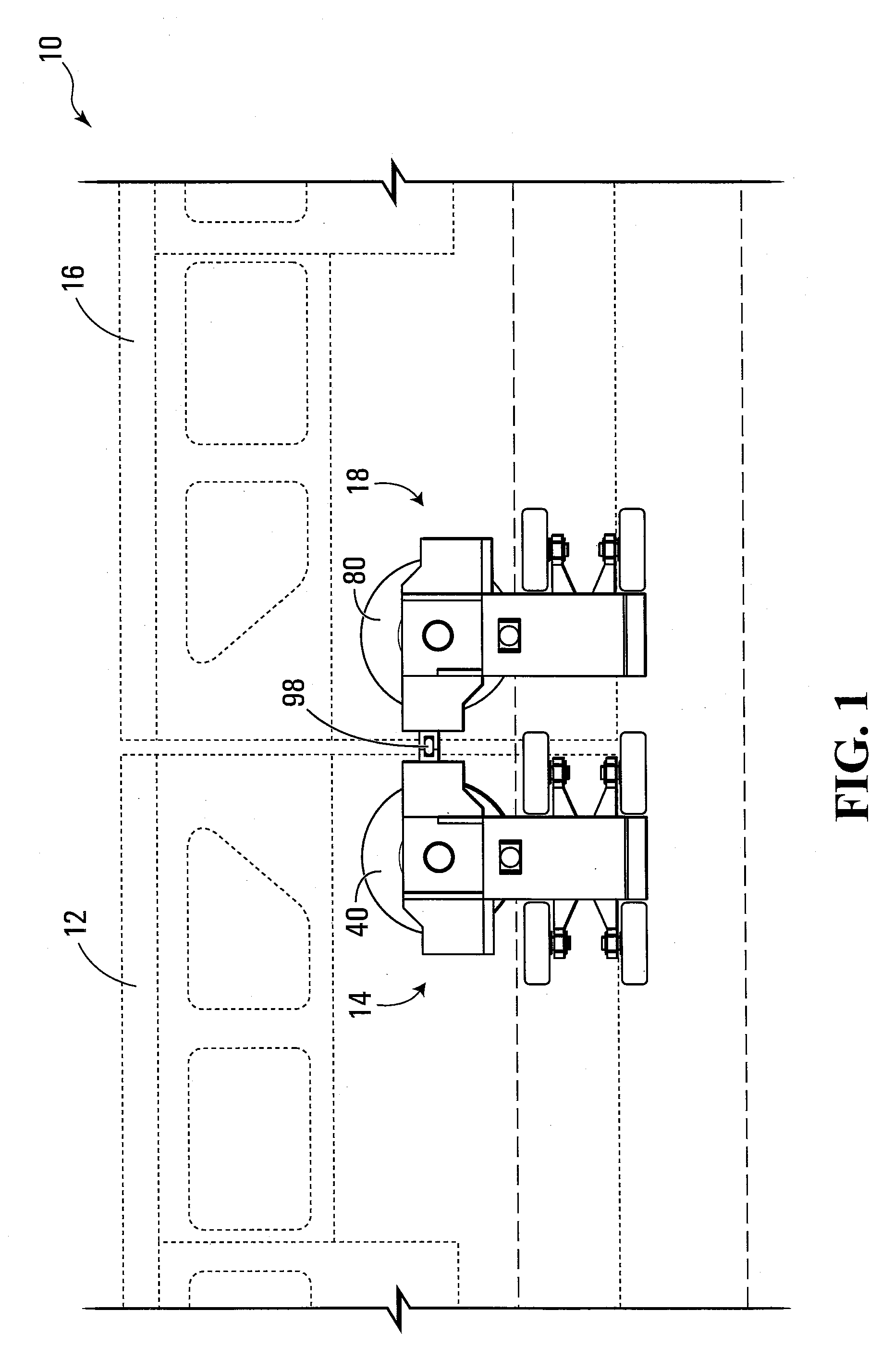 Monorail bogie assembly comprising a linking member