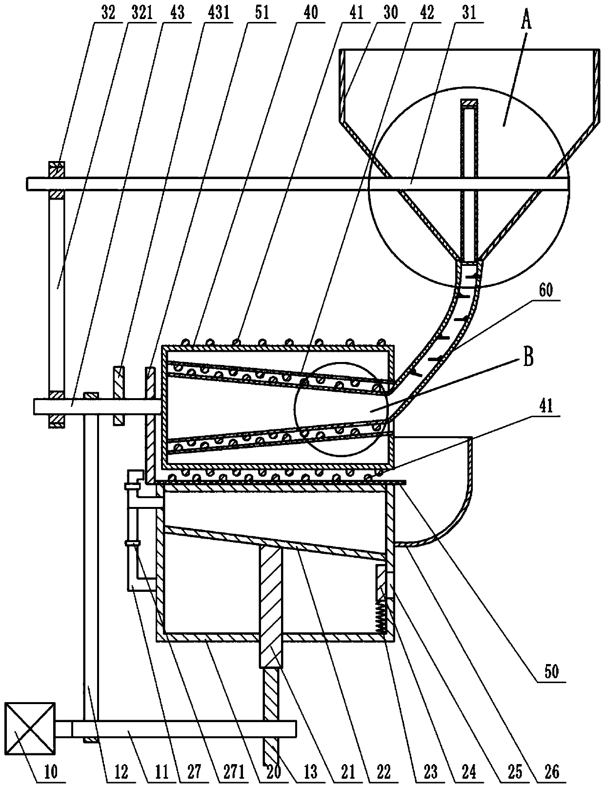 Grain sieving device