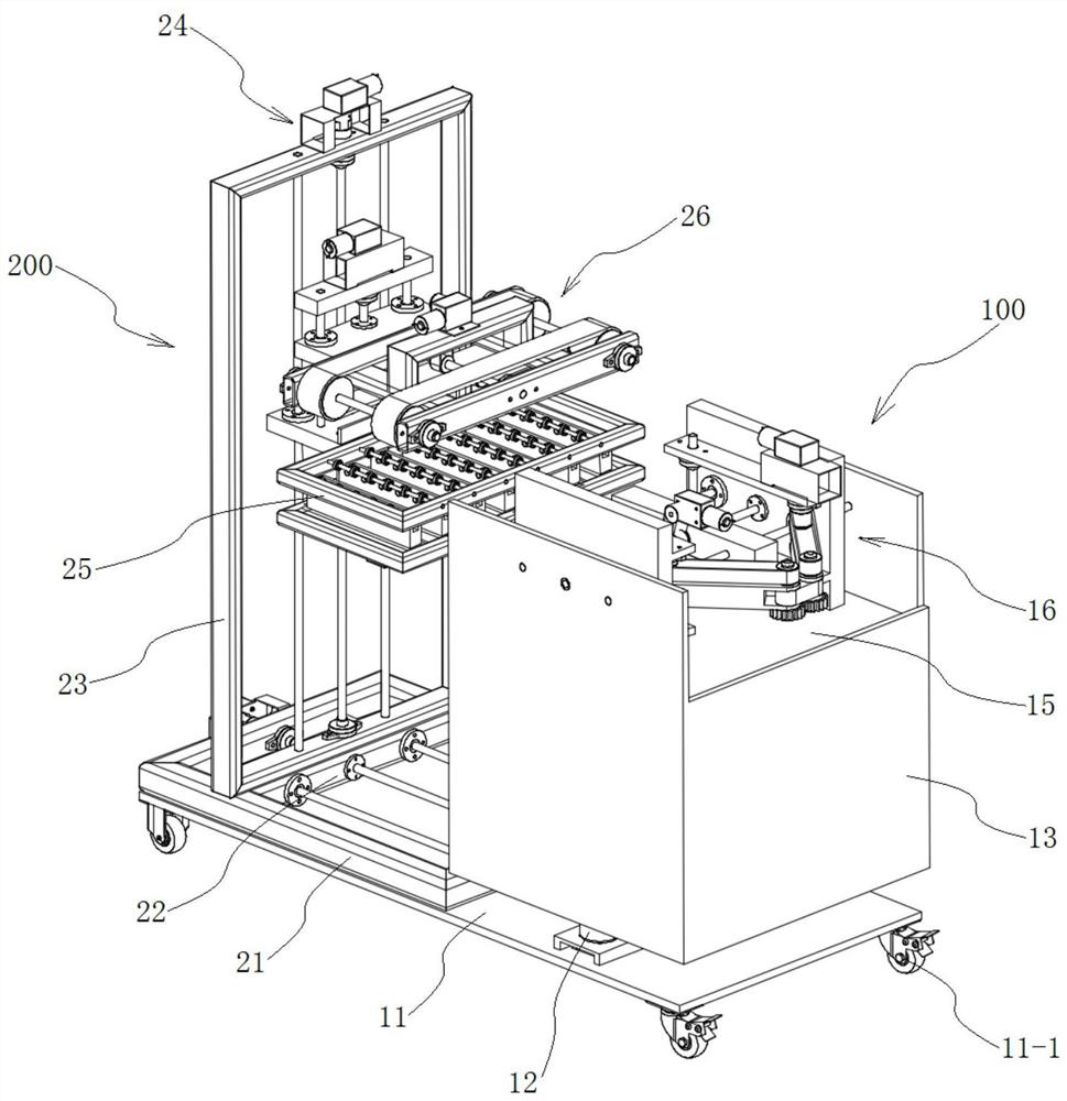 Transitional device for temporary storage and transfer of books and its control method