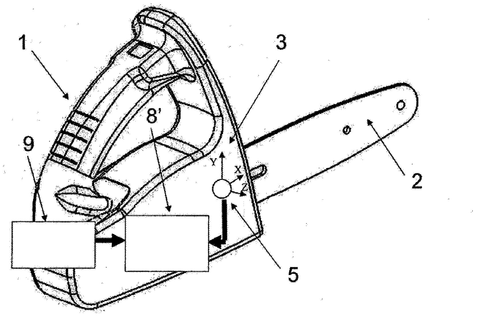 Safety device for portable tools with a heat engine, capable of stopping the operation thereof after sudden, violent movements