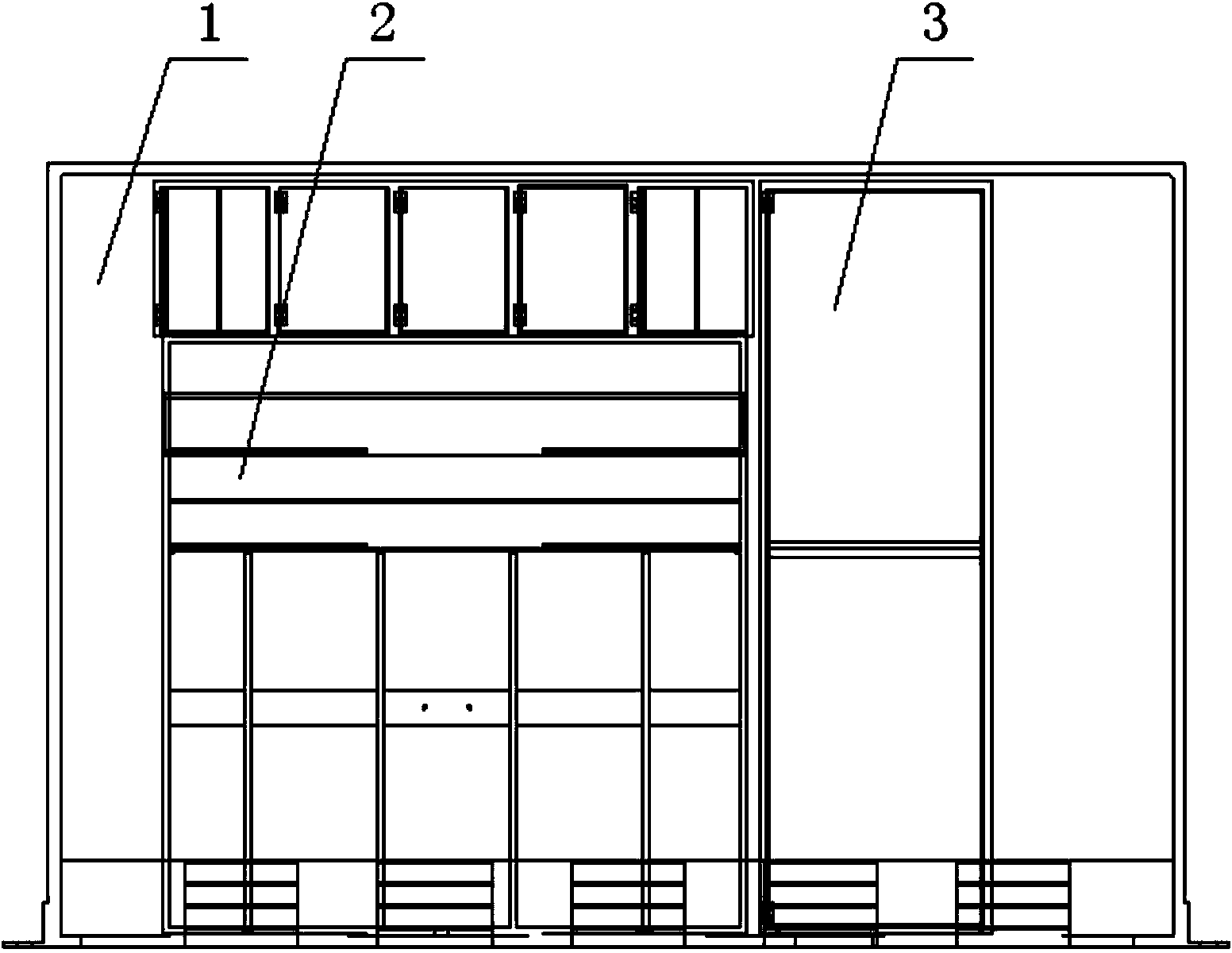 Box-type opening and closing station without external power supply