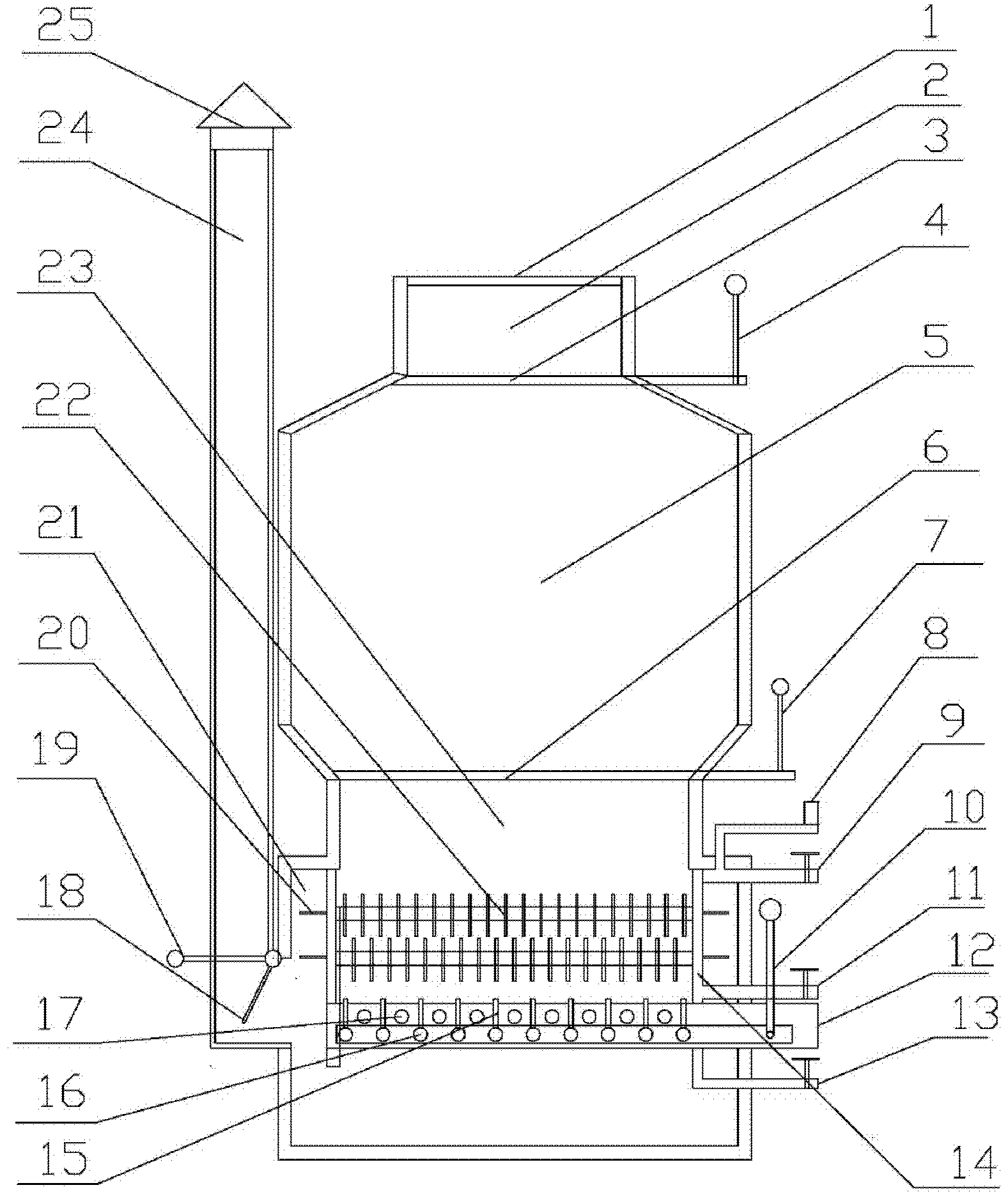 Inverted grate-firing boiler