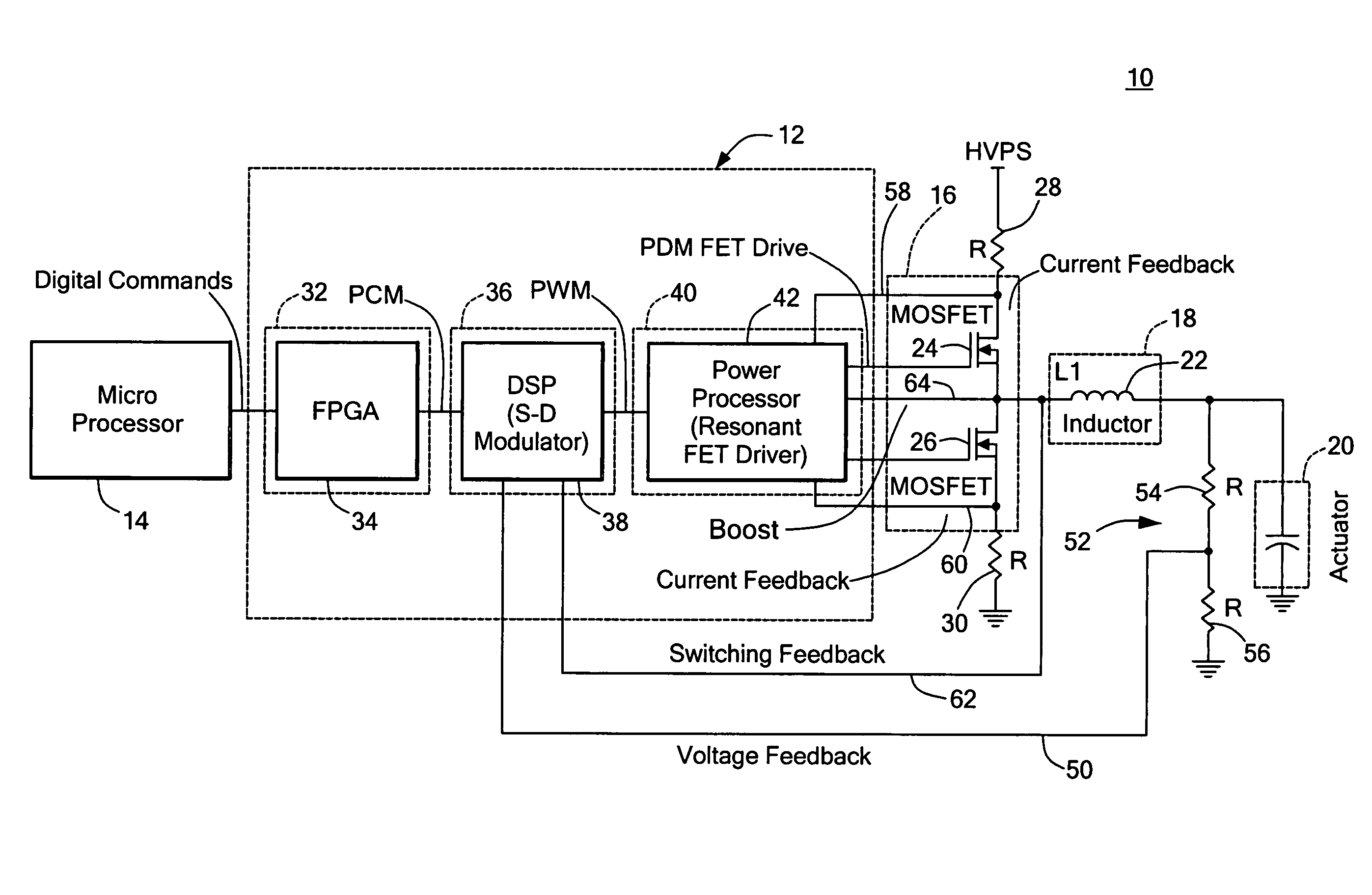 Digital amplifier system for driving a capacitive load