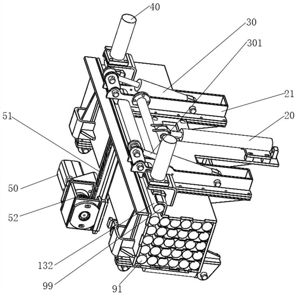 Automatic rod changing device for drill carriage and rod feeding and collecting method thereof