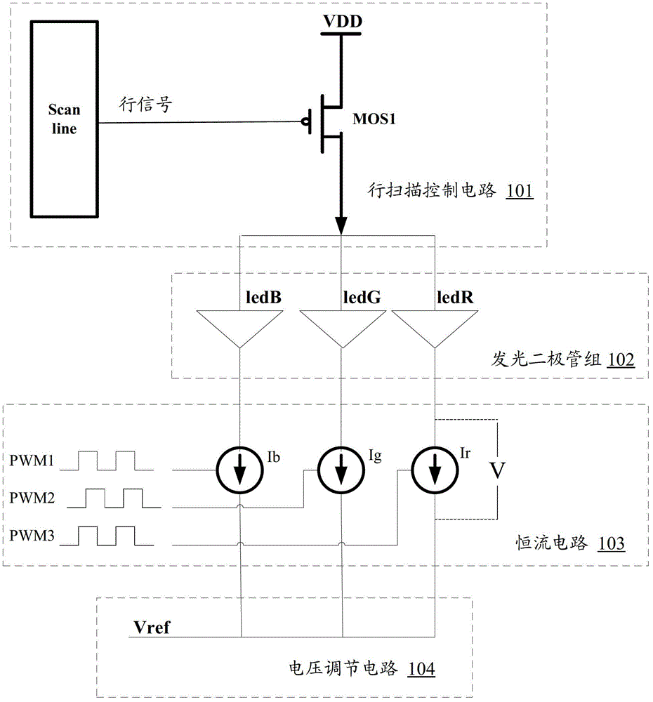 Light-emitting diode (LED) display control circuit and display screen