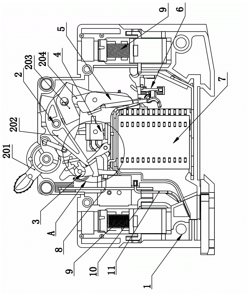 Crow plate trip circuit breaker