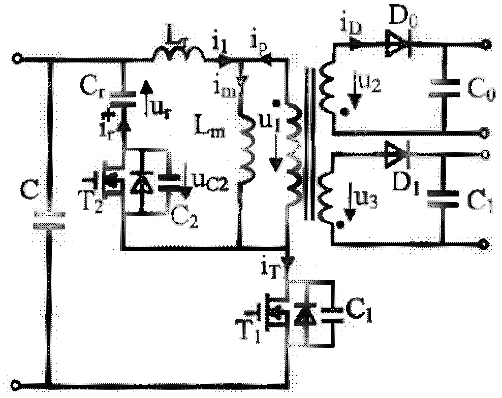 High-efficiency and low-cost forward-flyback DC-DC (direct current-direct current) converter topology