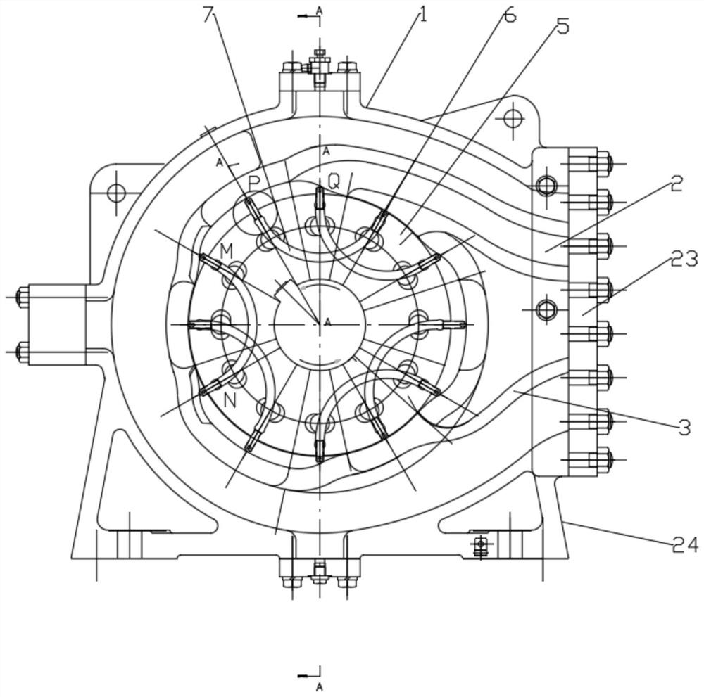 Large-torque blade type hydraulic motor