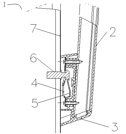 Refrigerator handle assembling structure capable of realizing self-locking